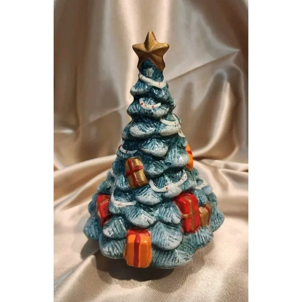 Vintage Brinn's‎ Ceramic Christmas Tree Teddy Bear Musical Revolves Jingle Bells